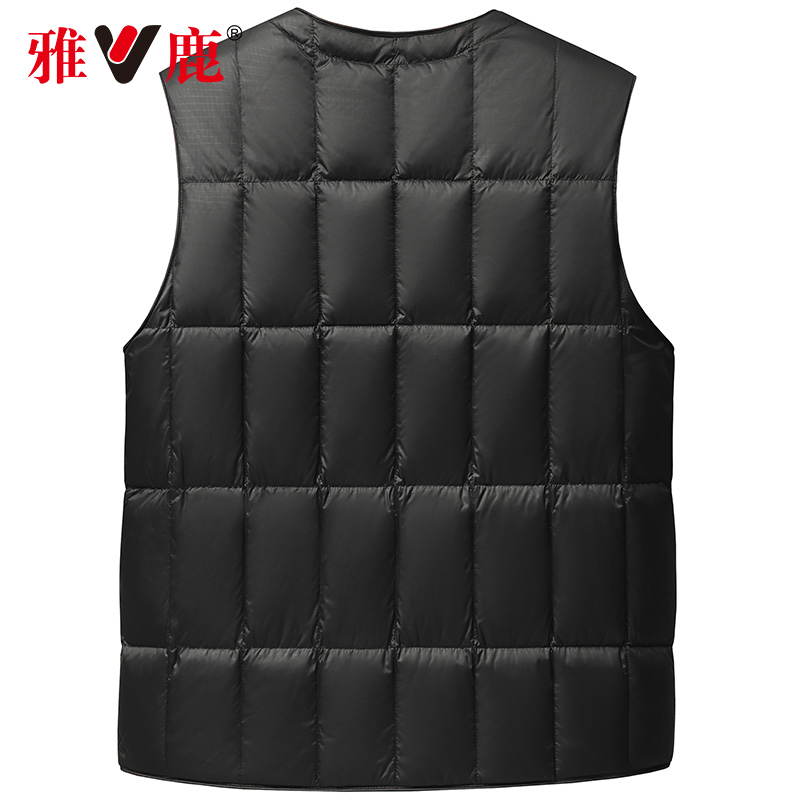 雅鹿2025年冬季新款羽绒马甲男款外穿中老年爸爸春秋坎肩保暖内恤 - 图0