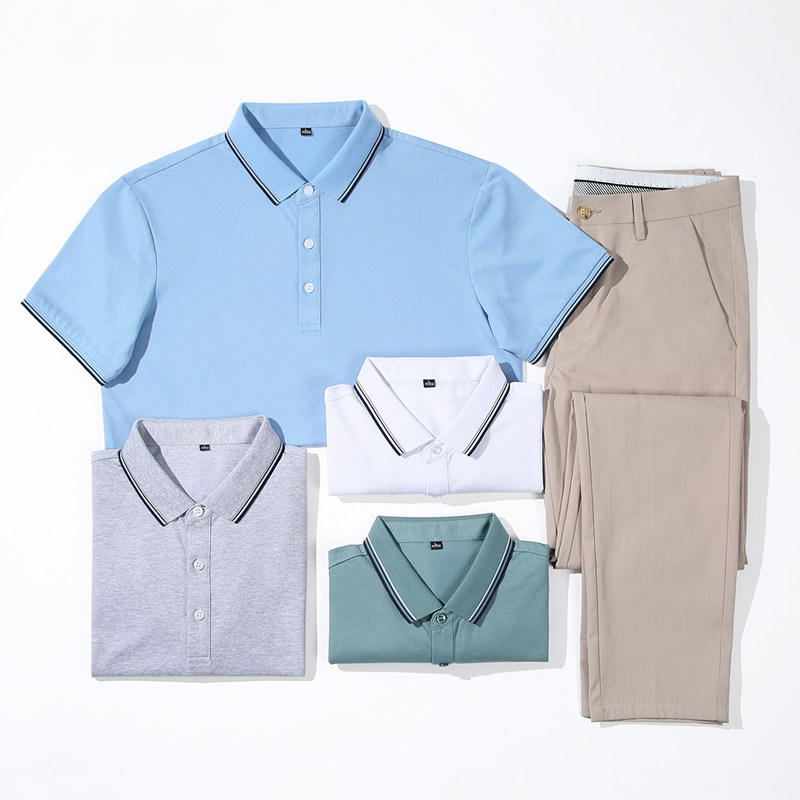 短袖翻领2023年夏季商务男装polo衫 雅鹿男装T恤