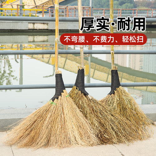 金丝草扫帚竹扫把观音草大号老式户外马路环卫工车间庭院扫地笤帚 - 图3