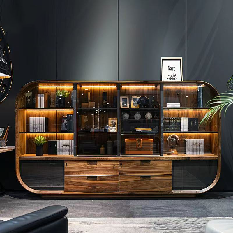 新中式博古架实木书架落地置物架黑胡桃木客厅展示柜储物收纳柜子,淘宝优惠券,粉丝福利购,淘宝优惠卷