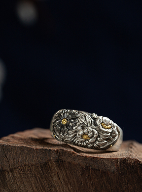 原创手工雕刻包24K金情侣戒指