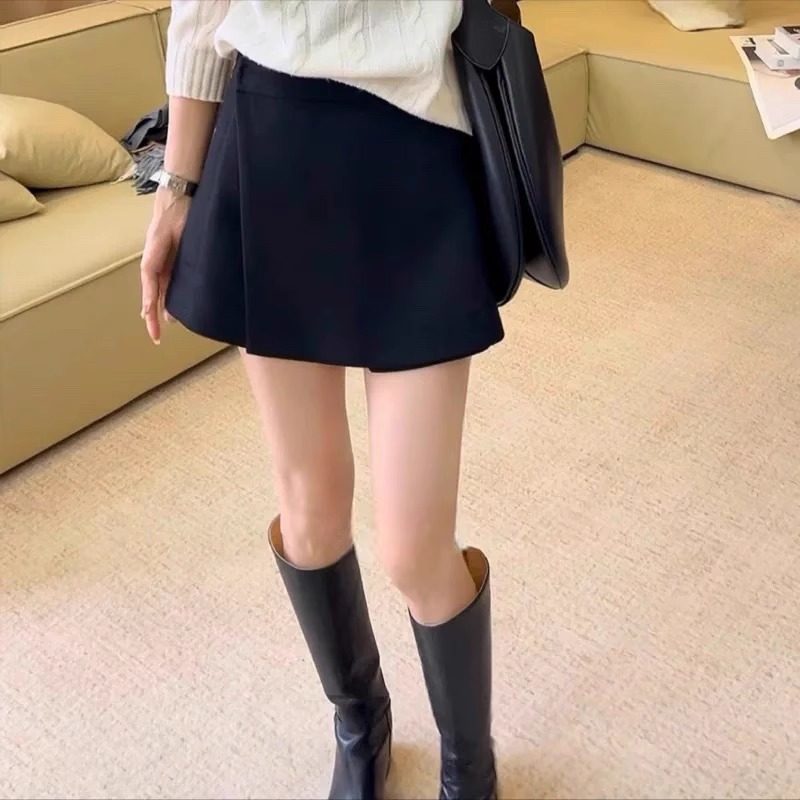 不规则毛呢裙裤加厚短裤大码冬高腰遮肚外穿打底a字休闲阔腿靴裤,淘宝优惠券,粉丝福利购,淘宝优惠卷