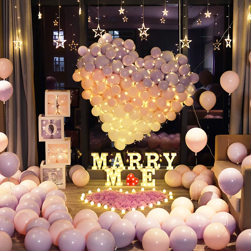 Пр proposal props, романтическая сцена-сюрприз, креативная упаковка макета, декоративная лампа-письмо, признание внутри помещения 520 День святого Валентина