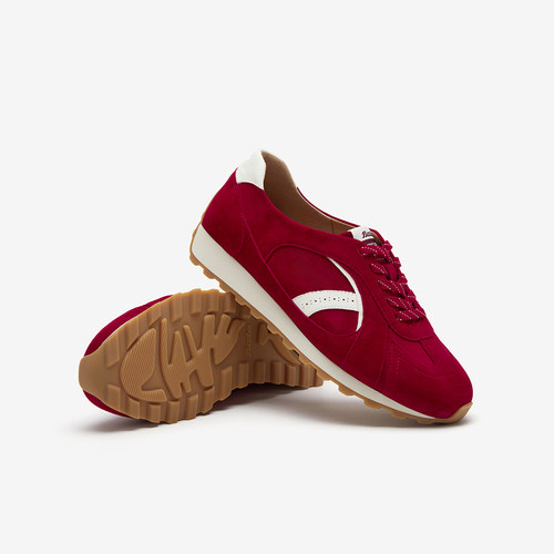 Bata红丝绒阿甘鞋女2026春季商场新款休闲通勤羊皮运动鞋AAK32AM6 - 图1