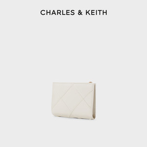 CHARLES&KEITH24夏季新品CK6-10681128绗缝菱格多卡位短款钱包女