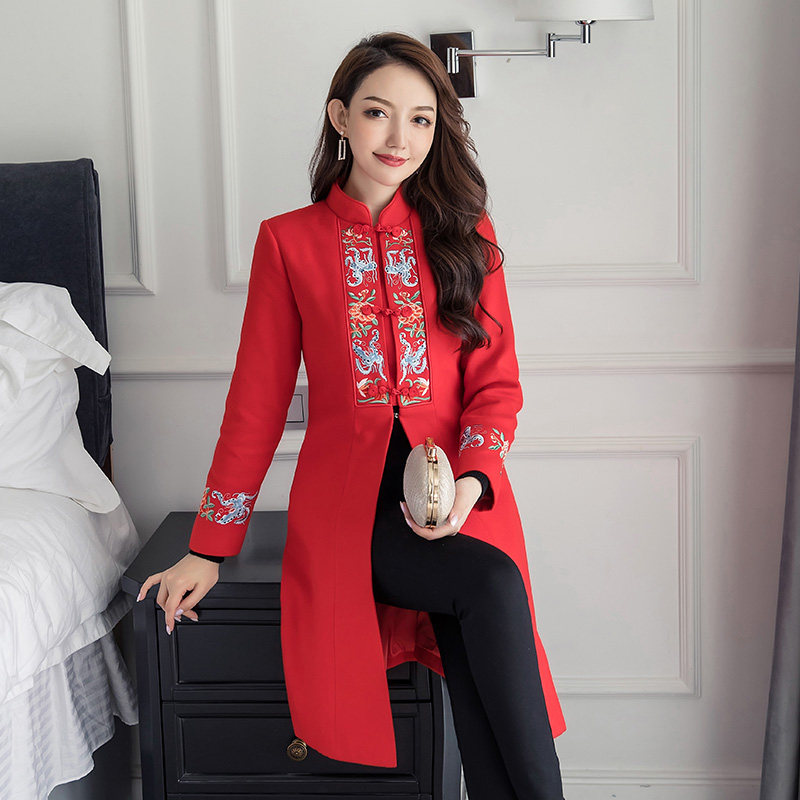 改良版旗袍女秋冬装加厚外套连衣裙 jossepon旗袍