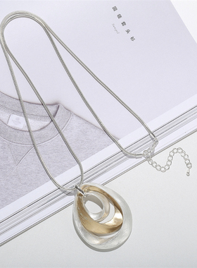 大气欧美风几何毛衣链厂价直销