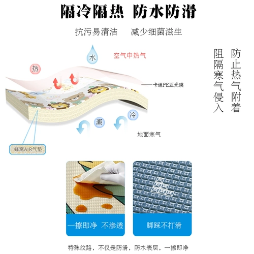 Складной нетоксичный игровой коврик для ползания без запаха, напольный коврик из пены, увеличенная толщина