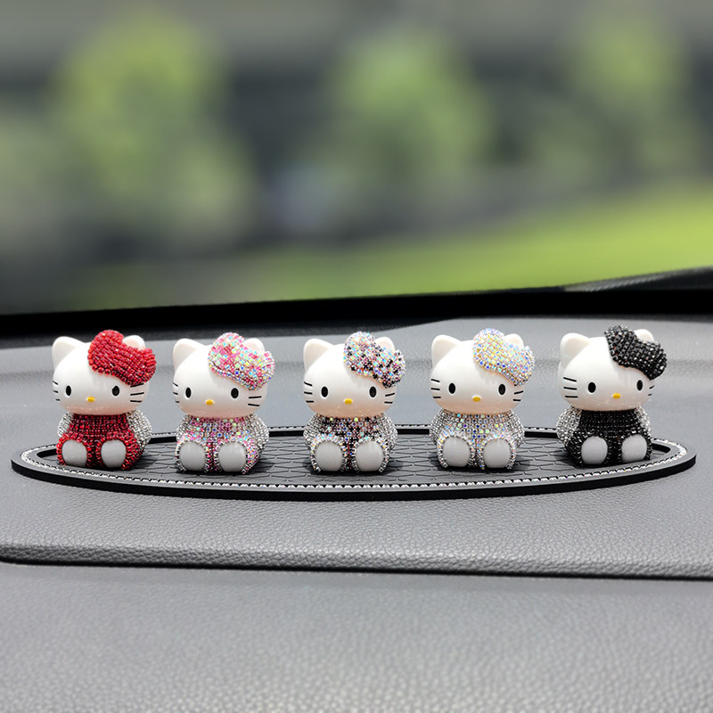 卡通镶钻猫中控台屏幕车载可爱车内装饰公仔汽车摆件饰品镶钻用品,淘宝优惠券,粉丝福利购,淘宝优惠卷