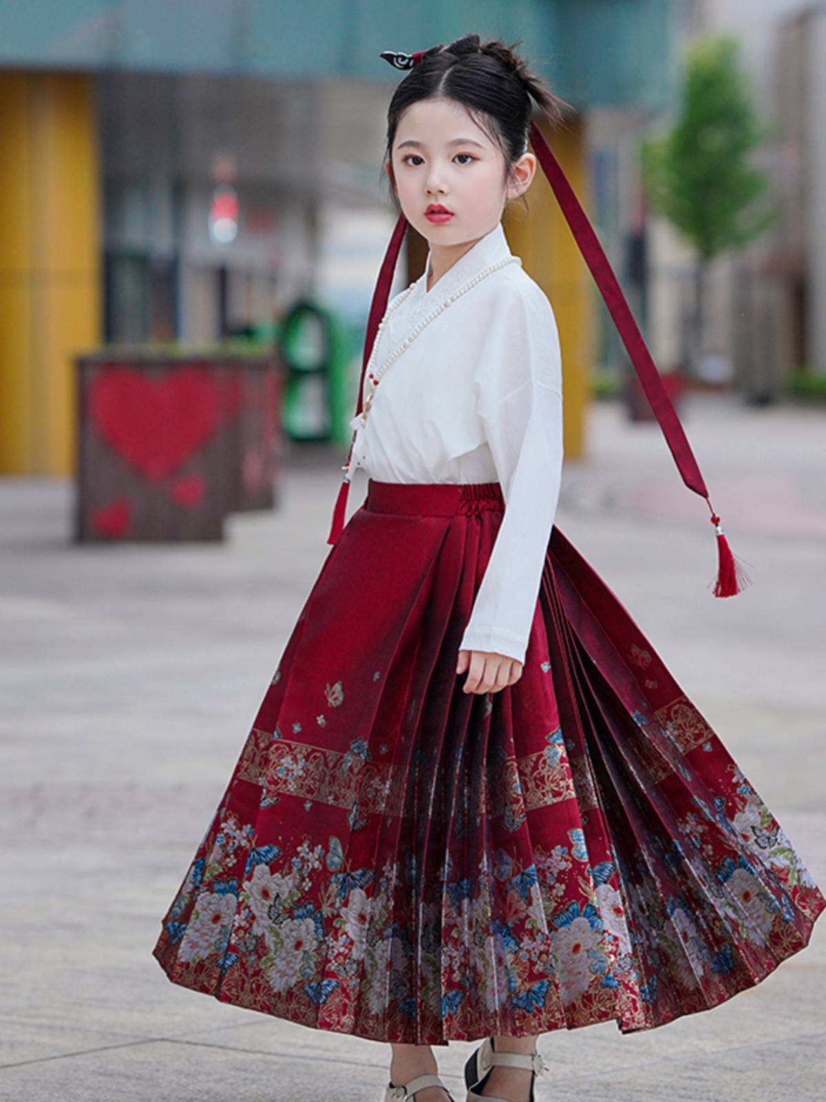 亲子装汉服女童马面裙夏天儿童明制古装超仙母女小女孩中国风大童 - 图1