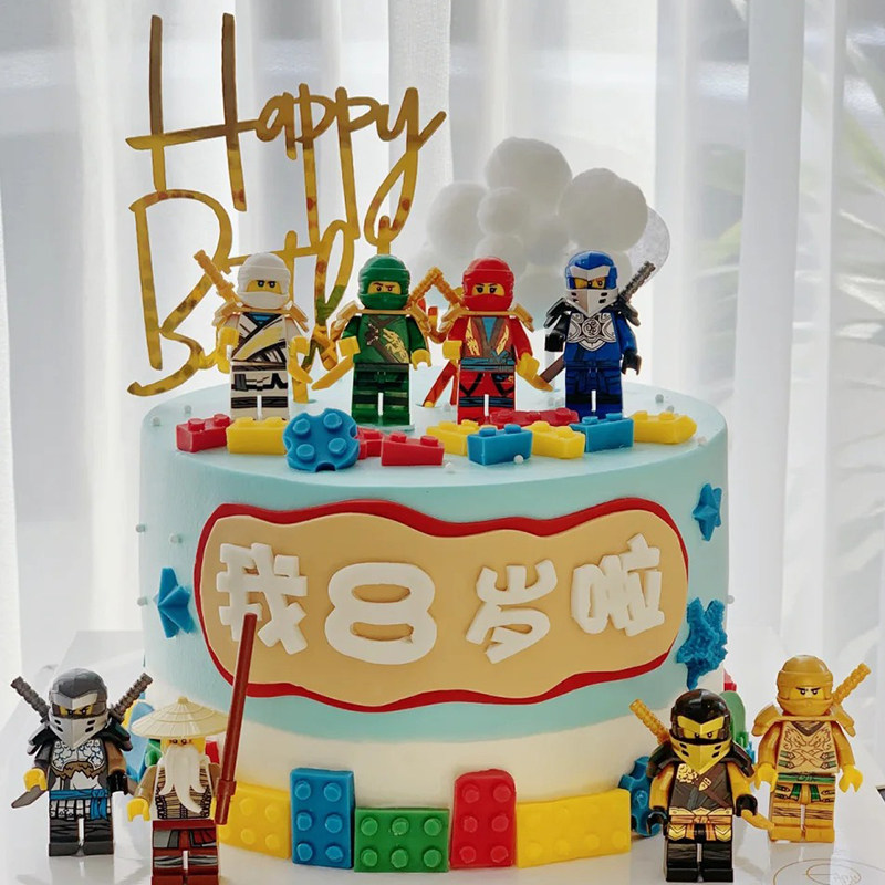 儿童生日派对蛋糕装饰摆件男孩幻影忍者玩具公仔积木模具烘焙插件,淘宝优惠券,粉丝福利购,淘宝优惠卷