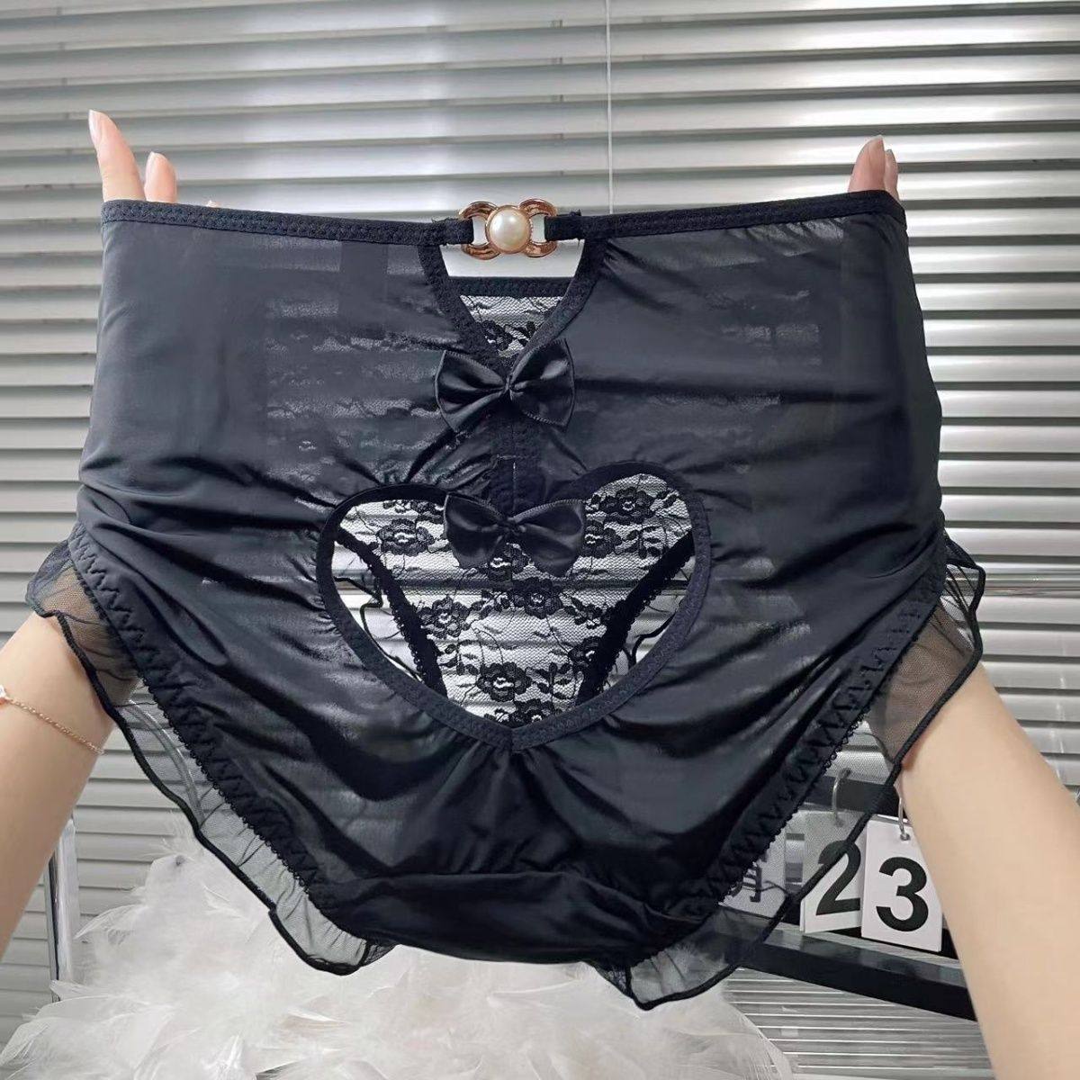 原创少女爱心镂空美臀内裤女蕾丝拼接蝴蝶结低腰三角裤纯棉裆,淘宝优惠券,粉丝福利购,淘宝优惠卷