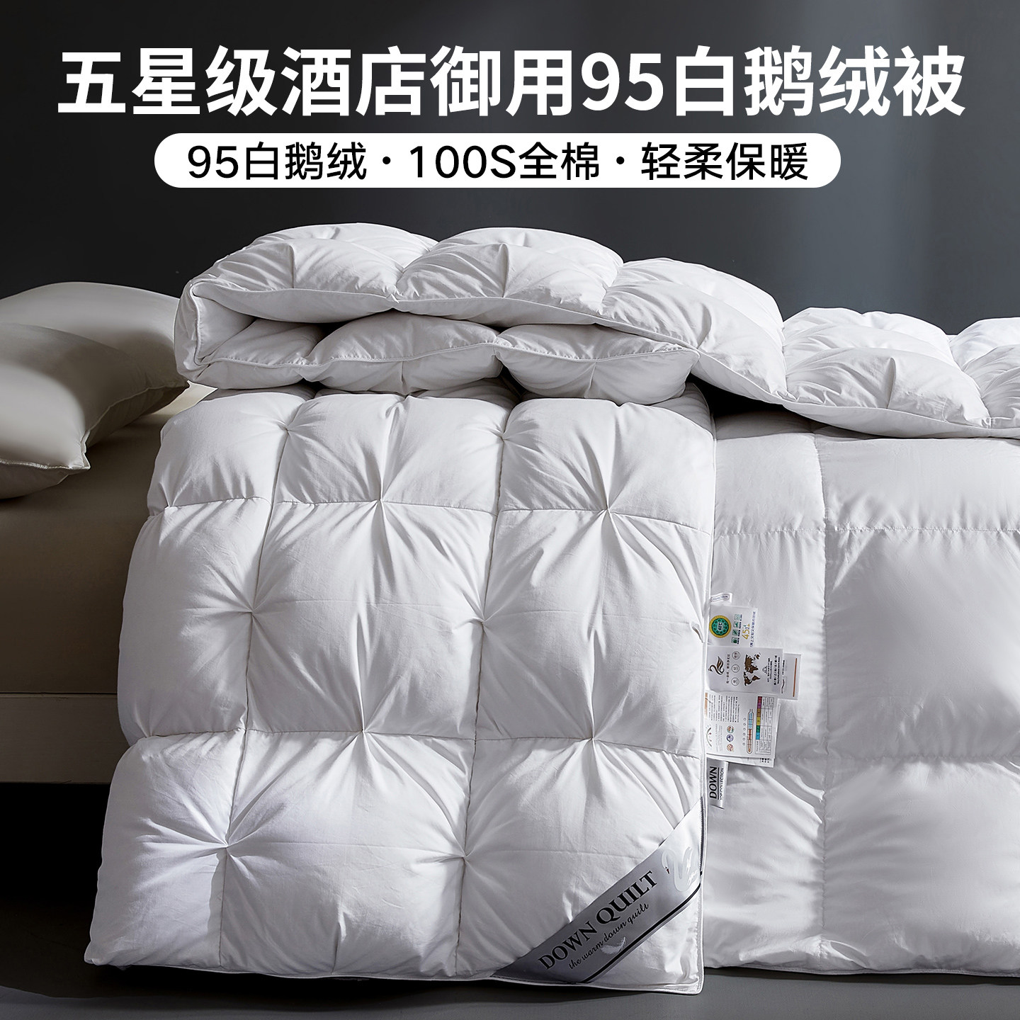 五星级酒店京希尔顿95白鹅绒冬被抗菌春秋羽绒被子被芯家用厚保暖,淘宝优惠券,粉丝福利购,淘宝优惠卷