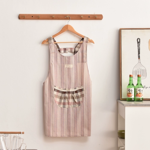 Японская ткань, фартук для домашнего использования, нагрудник для еды для работы, в корейском стиле, из хлопка и льна