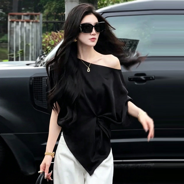 ເສື້ອຍືດແຂນສັ້ນຂອງຜູ້ຍິງ Satin tops