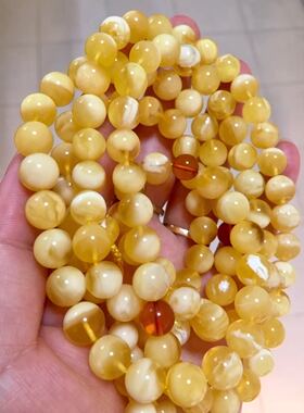 蜜蜡佛珠两用俄料手串项链