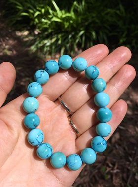 原矿高瓷绿松石证书手串