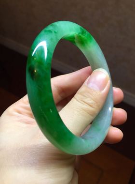 缅甸A货冰种霸气风翡翠手镯