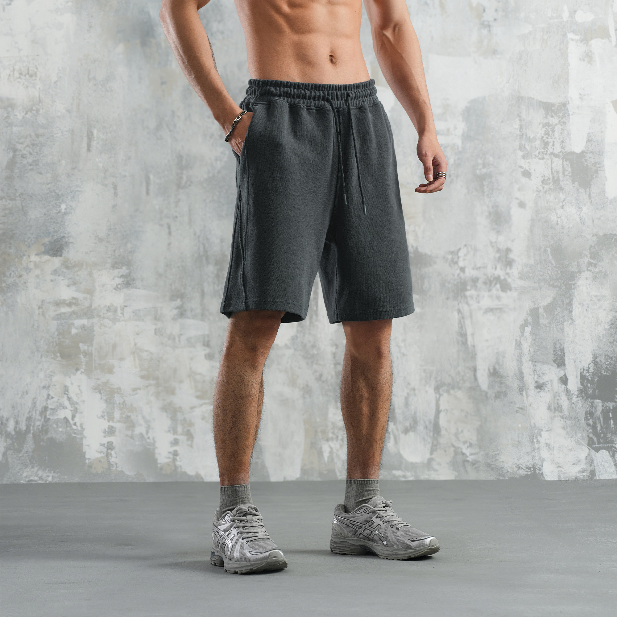 鹿家门宽松重磅短裤男夏季新款直筒印花美式高街运动休闲裤五分裤,淘宝优惠券,粉丝福利购,淘宝优惠卷