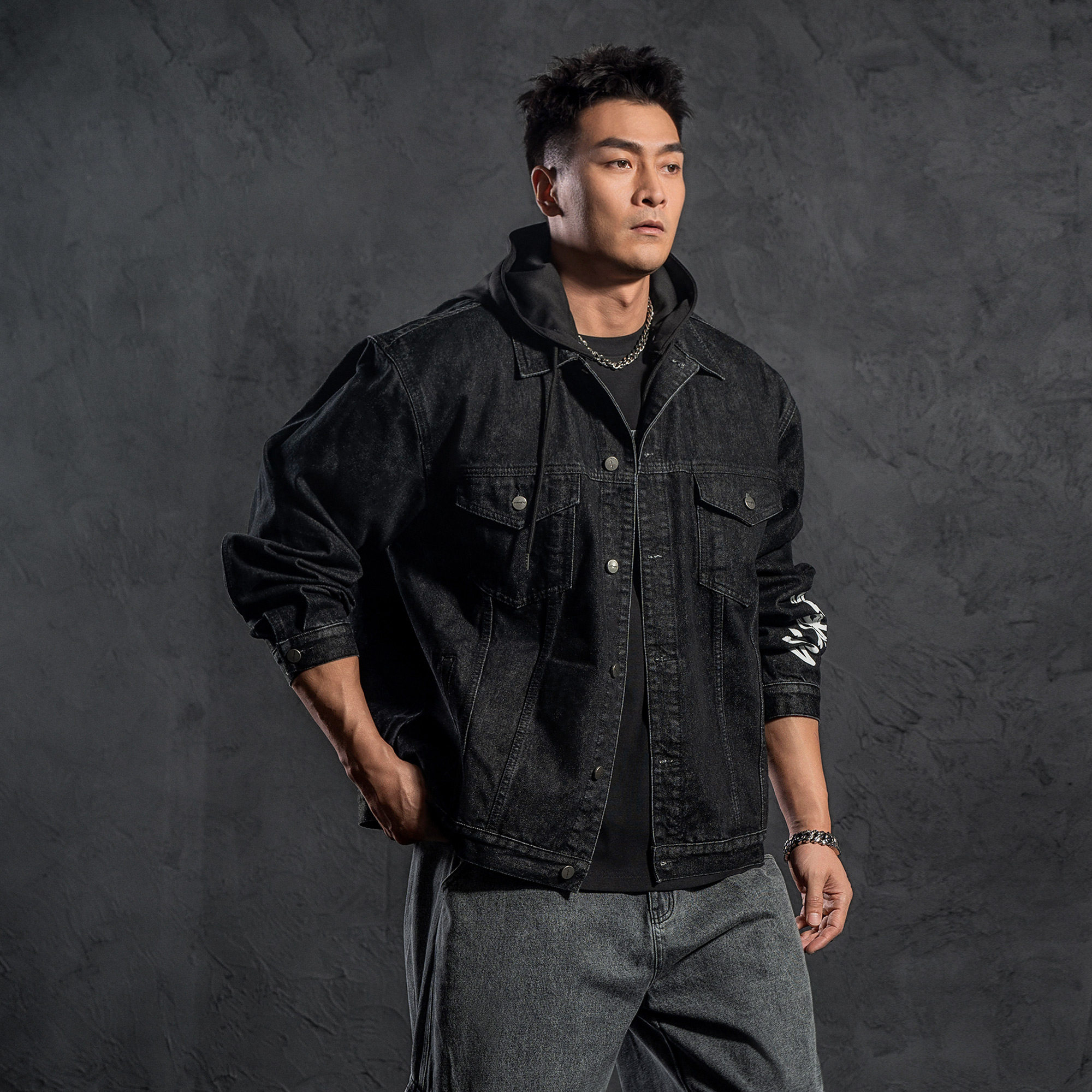 鹿家门工装男士夹克牛仔外套大码美式复古时尚宽松百搭潮休闲上衣,淘宝优惠券,粉丝福利购,淘宝优惠卷