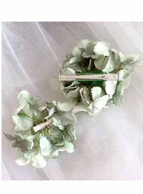 仙女油画风绣球花一字海边发夹子