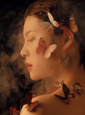 蝴蝶唯美仙子脸贴创意网红发饰