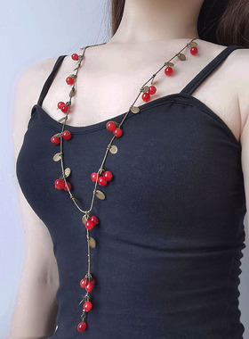 民族风复古长款挂件配饰毛衣链