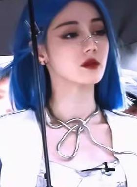 迪丽热巴同款机械姬银色长蛇项链