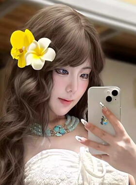 波西米亚发饰蓝色蝴蝶花发夹刘海