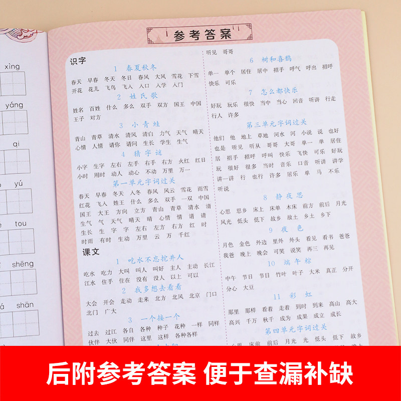 人教版语文一年级下册写字表字帖小学语文一下练字人教版带笔顺拼音同步课本一年里练字帖写字控笔专项训练1下学期生字部编