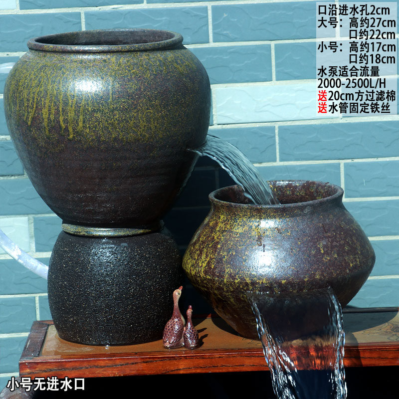 创意瀑布罐切割陶瓷过滤流水增氧造景循环养鱼流水缸鱼池流水罐大,淘宝优惠券,粉丝福利购,淘宝优惠卷