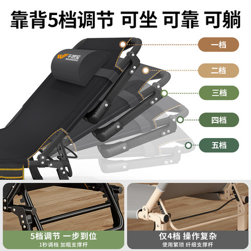 午憩宝单人午休折叠床办公室午睡神器家用简易小床便携陪护行军床 - 图1