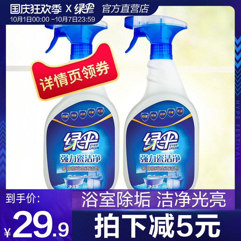绿伞清洁剂瓷洁净660g*2瓶强力去污 绿伞家居洁瓷剂