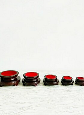 木底座仿古红木水晶球可旋转木托