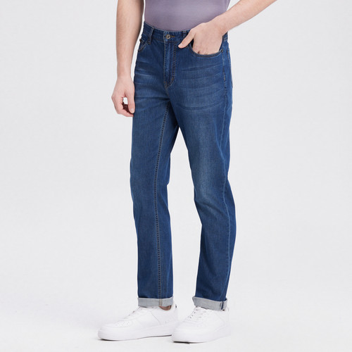 MENHARDUM/蔓哈顿男装经典合体牛仔裤时尚简约时尚水洗牛仔长裤 - 图1