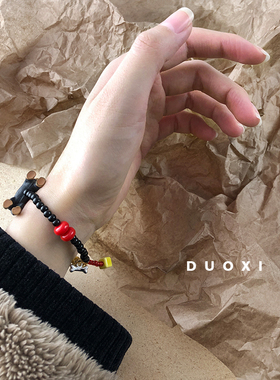 女串珠ins卡通可爱腊肠小狗手链