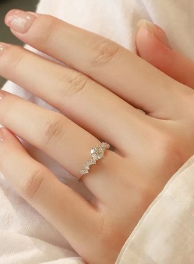 星愿满钻戒指女ins小众轻奢开口