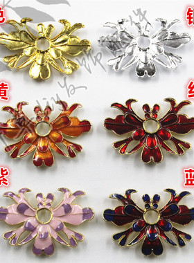 合金仿景泰蓝蝙蝠福禄花朵牡丹