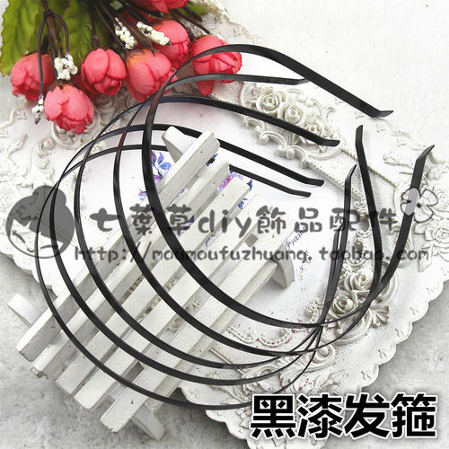 3/4/5/6/7mm金色银色黑漆发箍 铁皮合金金属发箍DIY头饰发箍配件 - 图1