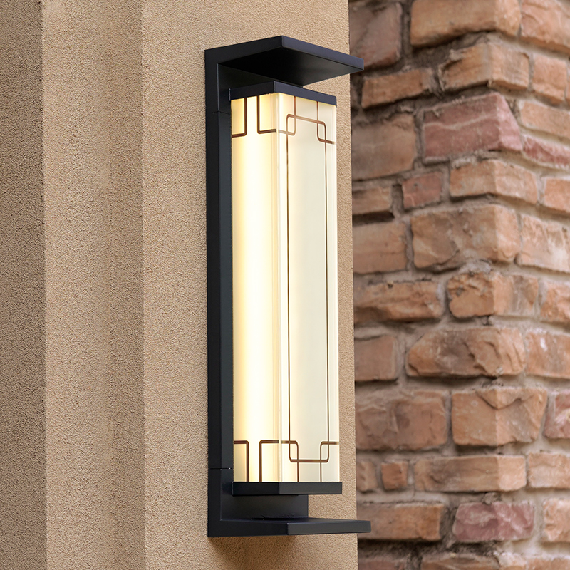 壁灯户外太阳能墙壁挂灯室外防水入户灯新中式庭院灯复古窗花门灯 - 图3