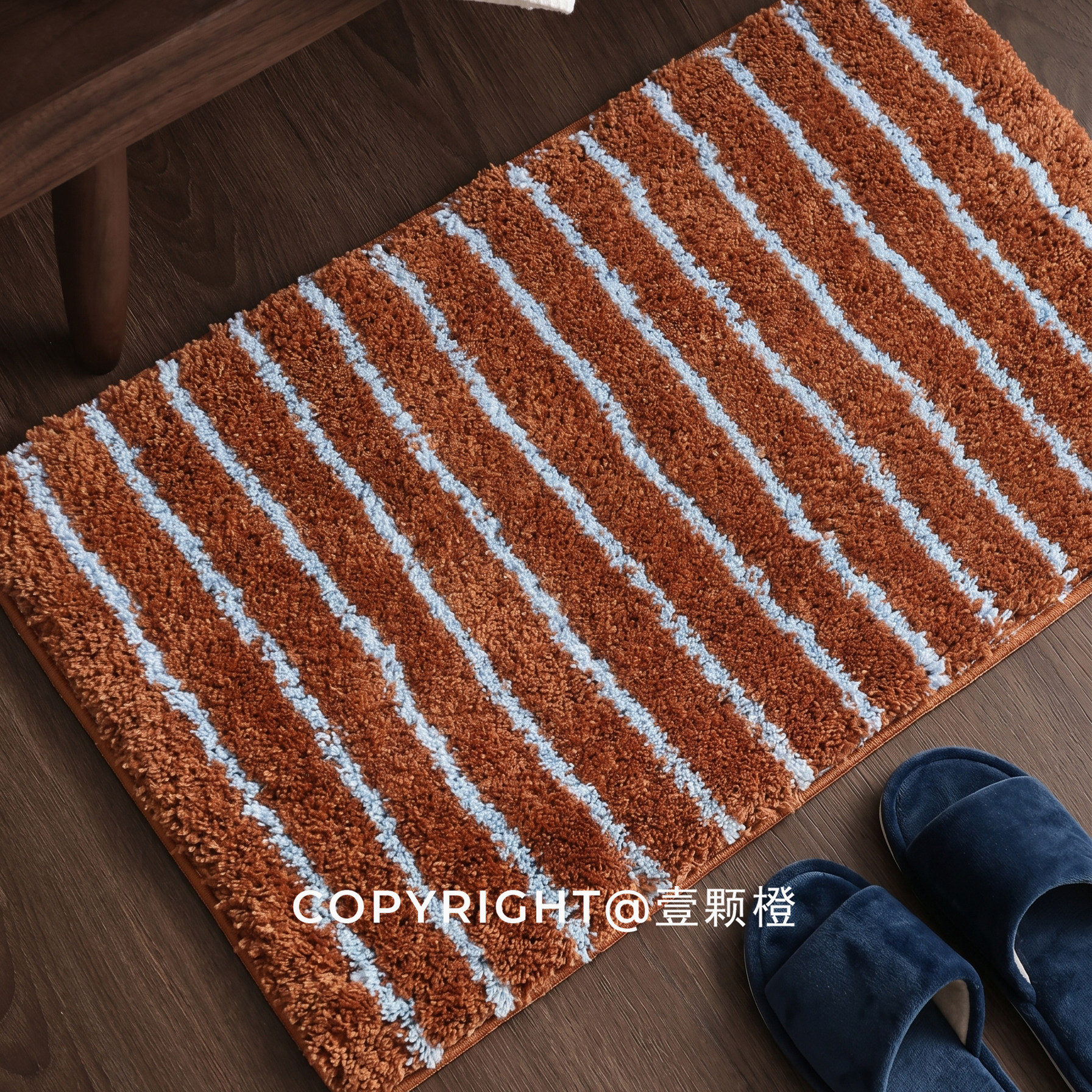 Maillard Striped Bathroom Absorbent Floor Mat Home Bathroom Door Special Anti-Slip Foot Mat Toilet Plush Carpet