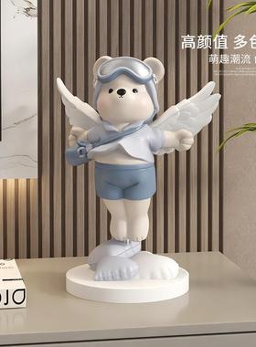 卡通熊摆件轻奢大气客厅电视柜酒柜家居装饰品生日礼物乔迁新居