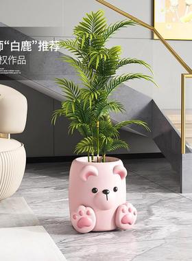 创意小熊花盆摆件家居饰品客厅玄关家用绿植花瓶装饰品乔迁新居