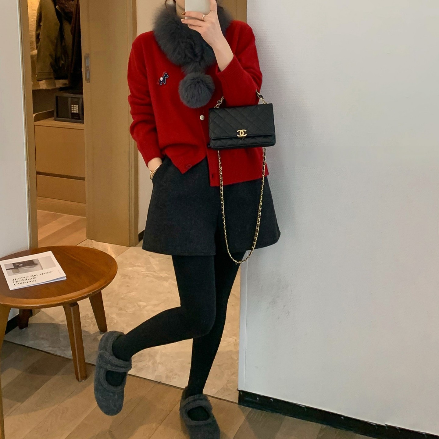 黑灰色松紧腰a字毛呢短裤女大码胖妹妹2025冬季休闲高腰显瘦短裤,淘宝优惠券,粉丝福利购,淘宝优惠卷