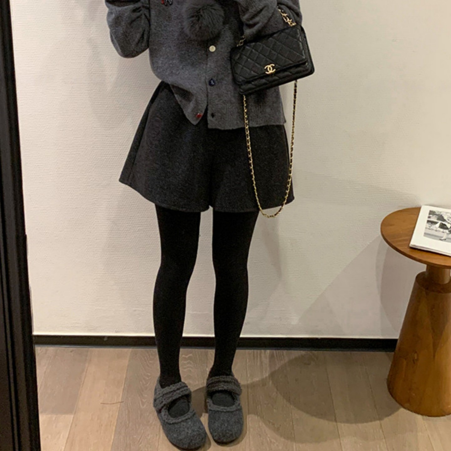 黑灰色松紧腰a字毛呢短裤女大码胖妹妹2025冬季休闲高腰显瘦短裤,淘宝优惠券,粉丝福利购,淘宝优惠卷