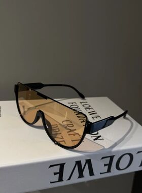 时尚大框连体镜片太阳镜女大脸显瘦茶色街拍面罩墨镜男女通用潮流