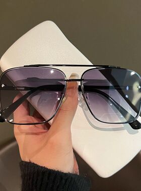 2026年新款透明蓝色太阳镜男士复古双梁开车墨镜出游旅行防紫