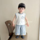 ສະບັບພາສາເກົາຫຼີຂອງ vest sleeveless ເດັກນ້ອຍບາງ, ກາງເກງຕ້ານກັນຍຸງ, ເຄື່ອງນຸ່ງຫົ່ມ summer, ຊຸດເດັກນ້ອຍ stylish, ເຄື່ອງນຸ່ງຫົ່ມເດັກນ້ອຍ summer