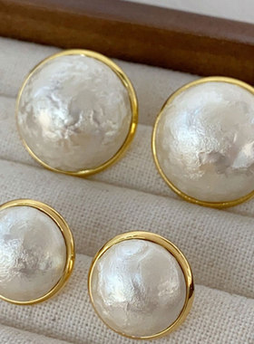 s925银针耳饰珍珠时尚