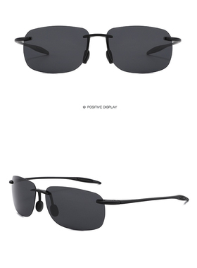 不眠日白敬亭丁奇同款偏光高级运动骑行太阳镜无框户外墨镜男眼镜